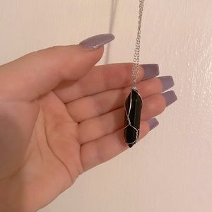 Black crystal necklace